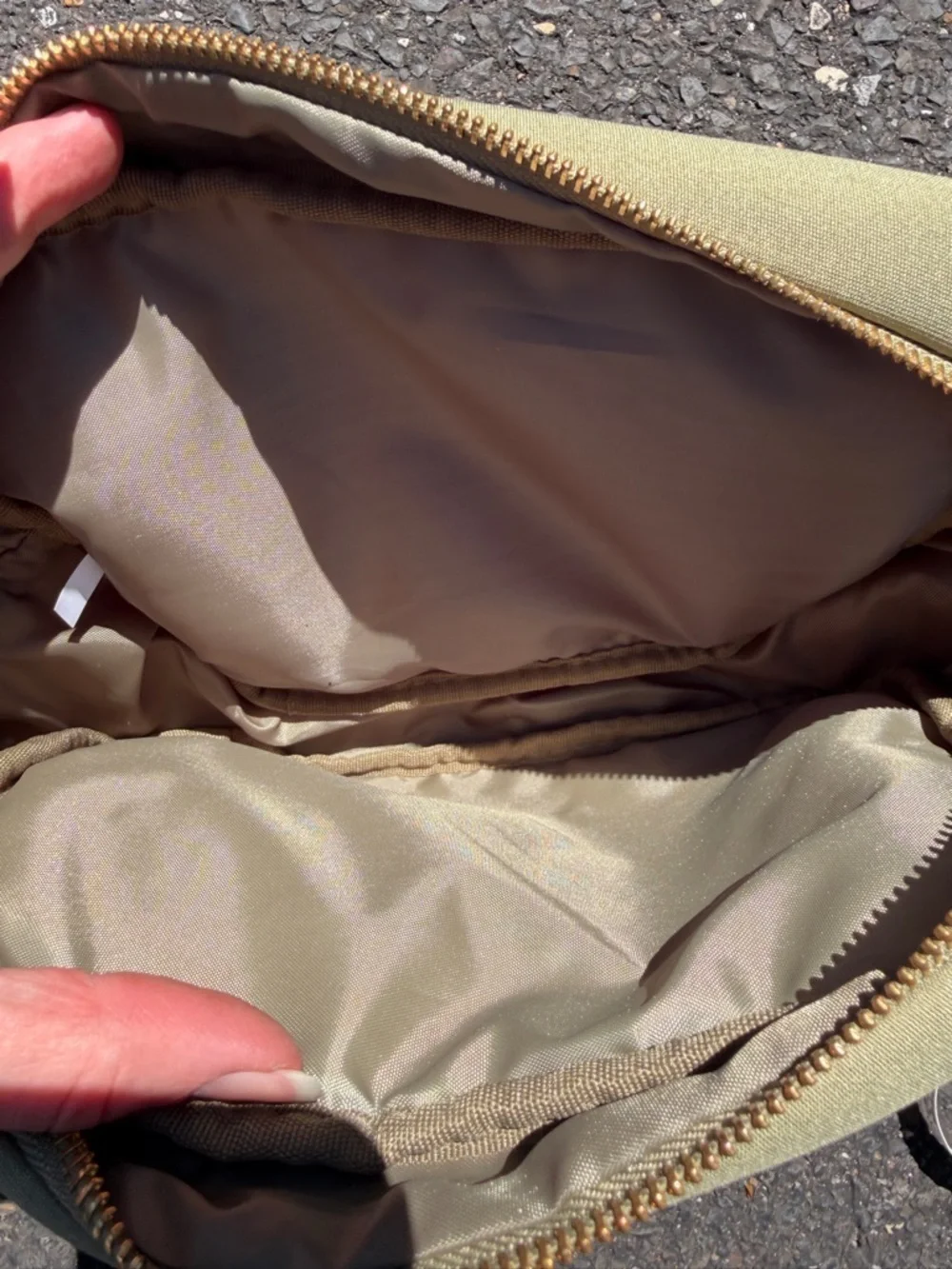 Olive Green 'TRAVEL' Zip Cosmetic Pouch